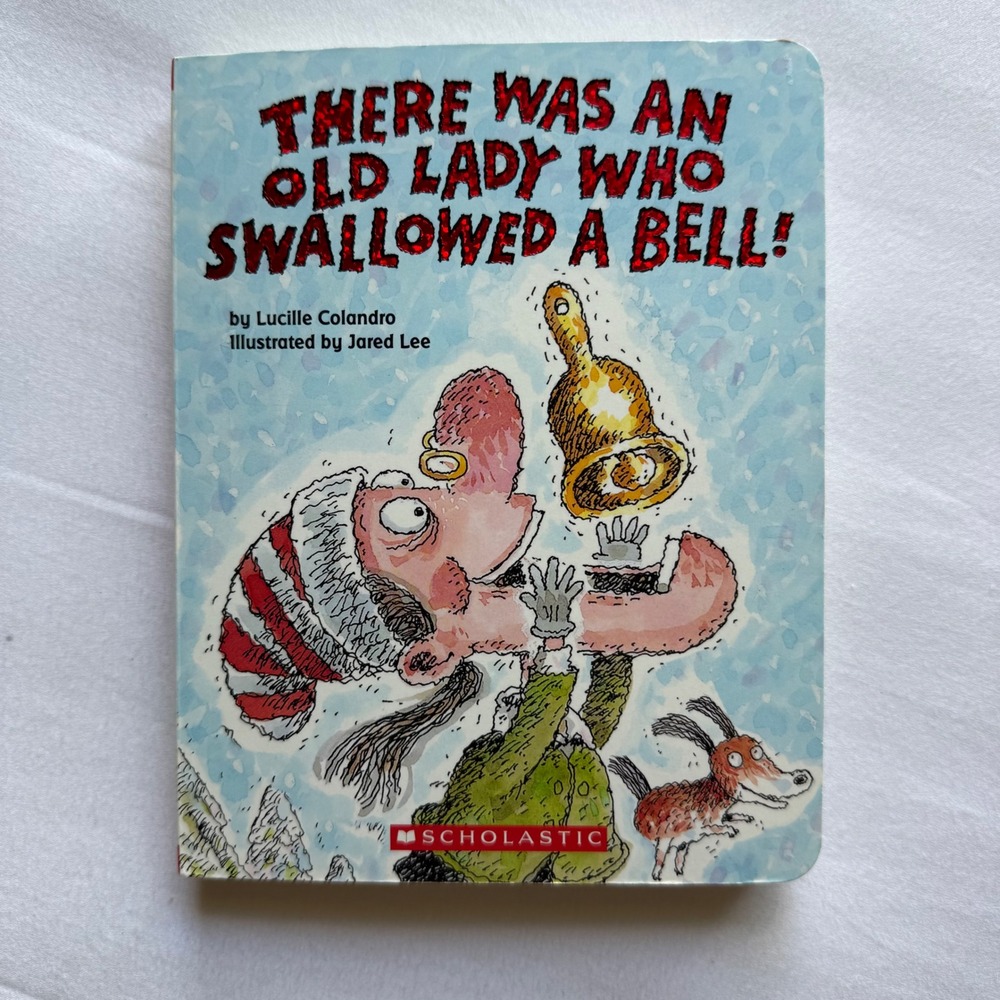 There Was an Old Lady Who Swallowed a Bell Board Book Lucille Colandro Christmas